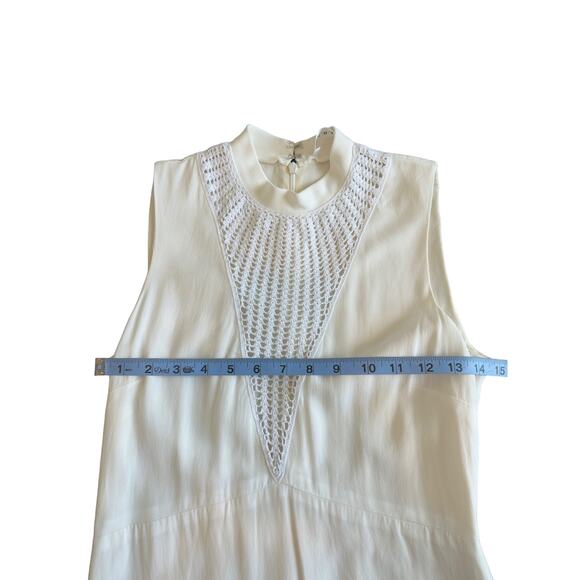 A.L.C. White Knit Crotchet Relaxed‎ Night Out Front Sleeveless Maxi Dress Size 2 - Picture 9 of 11